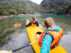 People in kayaks