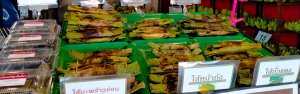 Thailand sticky rice banana leaf