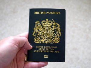 British passport in someone's hand