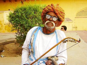 Local Indian musician in Jaipur