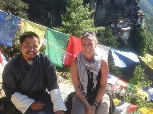 Woman with local guide Bhutan