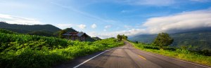 Thailand road in green landscape