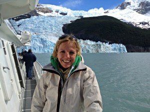 Argentina tourist photo in front of the glacier