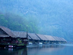 Floating raft hotel River Kwai Thailand
