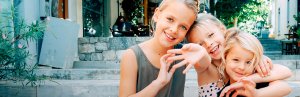 Kids in Greece smiling