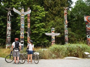 woman and man with bikes 