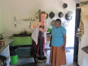 Tourist wit local woman Sri Lanka