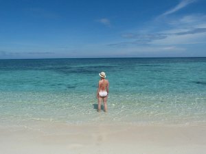 Woman  in the sea