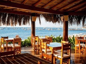 Restaurant in front of the sea