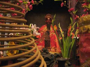 Vietnam Hanoi temple red god