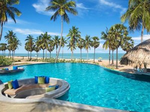 Infinity pool on beach