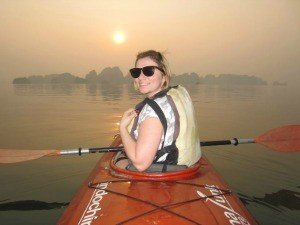 Vietnam Bai Tu Long Bay rickshaw staff member kayaking