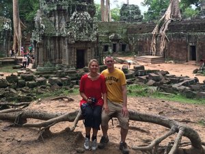 Couple at the temple ruins