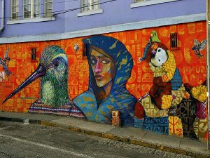 chili valparaiso graffiti wall