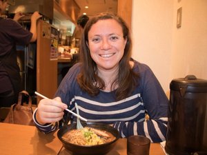 Woman with her dinner