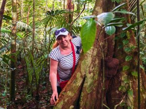 Ecuador Amazon woman in jungle