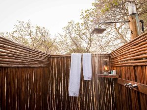 Chobe accommodation safari tent shower