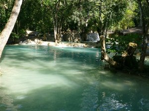 Laos lake waterfall