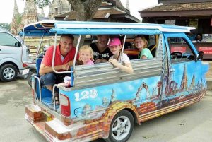 Family in taxi Thailand
