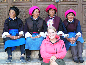 Traveller with local women