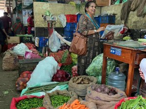 Lady in market in India