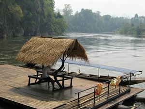 Hut by river Kwai Thailand