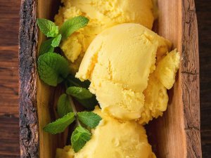 Ice cream with mint