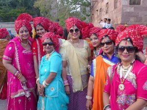 Group of smiling local women in Rajasthan