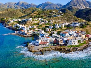 Crete ocean and mountain view