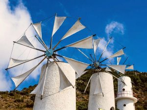 Greece Lassithi Plateau windmills