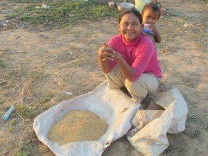 Cambodia local woman with child