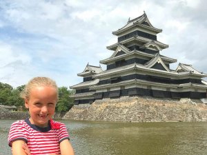 Girl in front of Matsumoto Castle