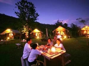 Dinner in the camp Thailand