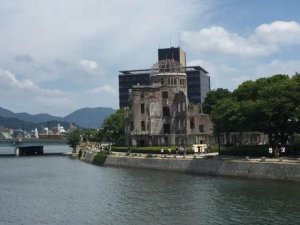 Old building in front of water