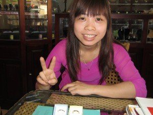 Vietnam local jeweller smiling