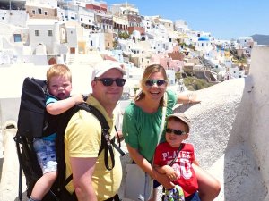 Family in Santorini