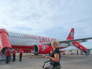 Boarding a plane in India