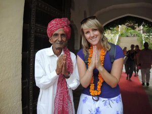 Indian man and tourist