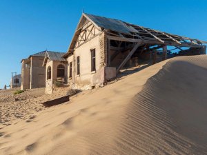 Kolmanskop abandoned building buried in sand