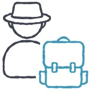 Icon of person with backpack