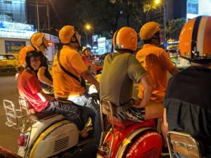 people on scooters