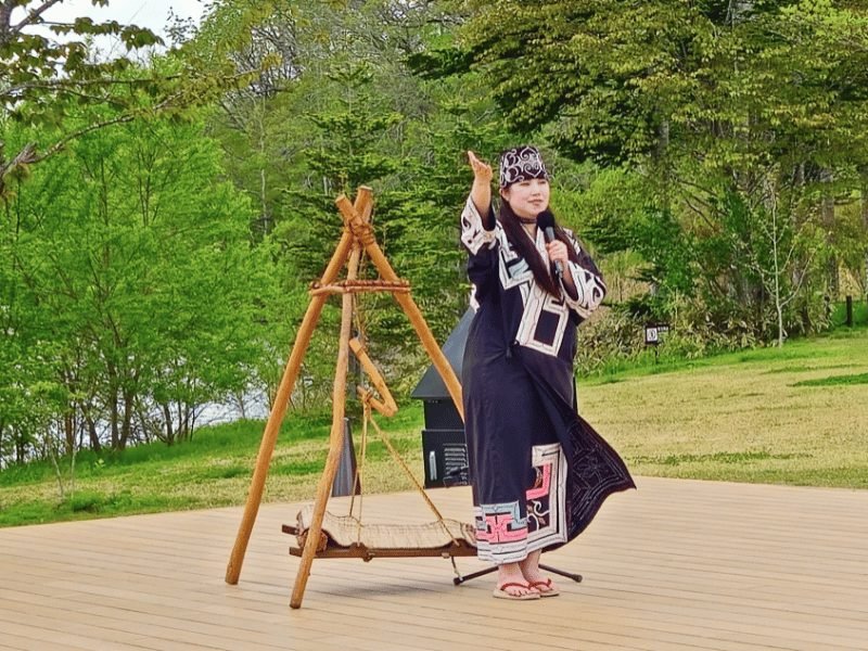 Ainu woman at a museum