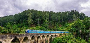 Train on bridge Sri Lanka