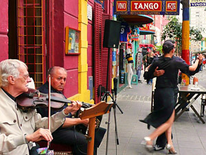 Argentina local couple dancing tango