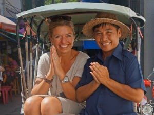Woman with local man Thailand
