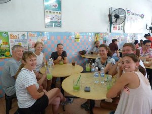 Penang lunch people sat at tables