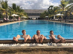 Family in pool Sri Lanka